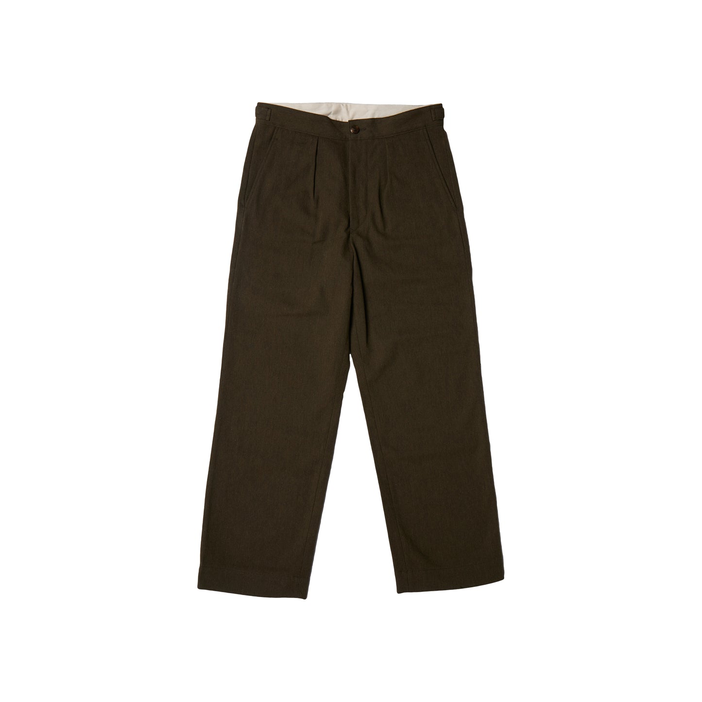 WOOL COTTON “NO.2” DRESS TROUSERS GREEN