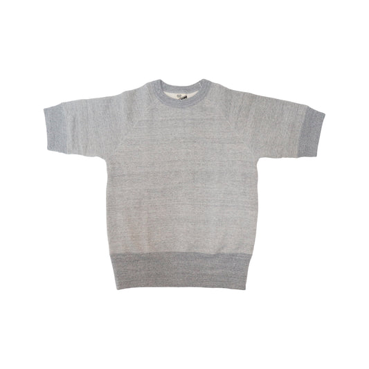 SHORT SLEEVE LOOPWHEEL SWEATSHIRTS GREY - RIB SLEEVE