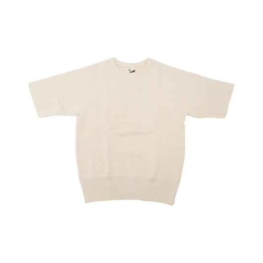 SHORT SLEEVE LOOPWHEEL SWEATSHIRTS IVORY - CUT OFF SLEEVE