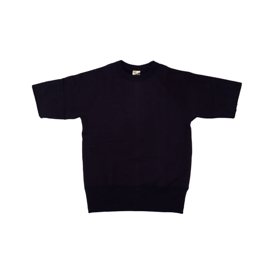 SHORT SLEEVE LOOPWHEEL SWEATSHIRTS BLACK - CUT OFF SLEEVE