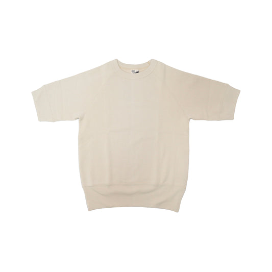 SHORT SLEEVE LOOPWHEEL SWEATSHIRTS IVORY - RIB SLEEVE